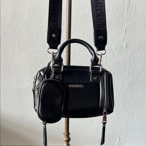 Madden NYC Crossbody Barrel /Mini Purse W/removable Coin Pouch Strap Adjustable